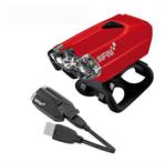 FANALE ANTERIORE CON CAVO USB 2 LED LUCE BIANCA COLORE ROSSO