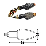 FRECCETTE(CP) MOTO LED MOD.GOCCIA CORTE CARBON