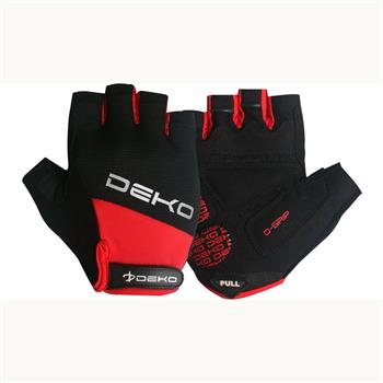 GUANTI DEKO NET NERO/ROSSO DORSO IN LYCRA E PALMO POLIEST