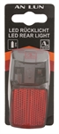 FANALINO POSTERIORE 2 FUNZIONI 3 SUPERLEDS ROSSI BATT.INCLUS