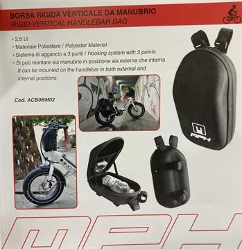 BORSA RIGIDA DA MANUBRIO 2,5Lt FISSAGGIO VERTICALE C/VELCRO