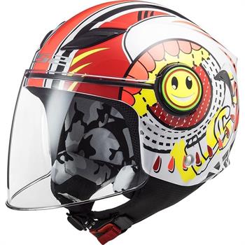 CASCO LS2 OF602 MOD.FUNNY KID SLUCH RED/WHITE