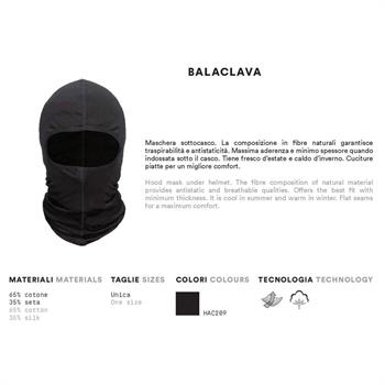 SOTTOCASCO NERO 65% COTONE 35% SETA