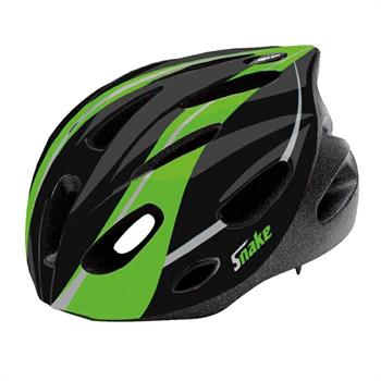 CASCO CICLO RAGAZZO/A SNAKE II MIS. M (53-56cm) NERO/VERDE