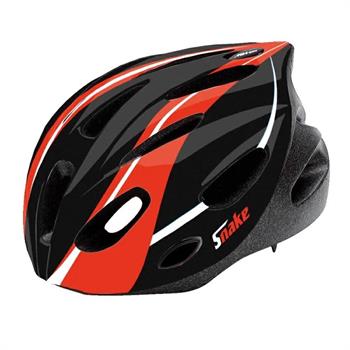 CASCO CICLO RAGAZZO/A SNAKE II MIS. M (53-56cm) NERO/ROSSO