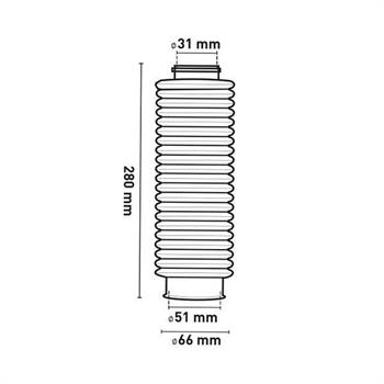 SOFFIETTI(CP) FORCELLA 21denti NERI 280mm CIRCUIT COMPONENT