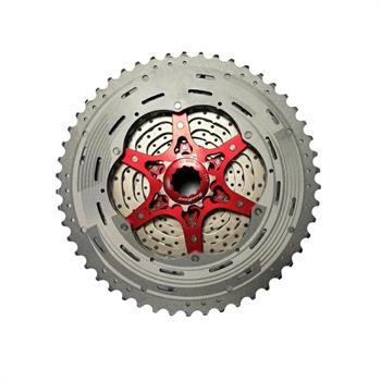 CASSETTA 12V SUNRACE CORPETTO SHIMANO 11-50T SILVER ROSSO