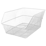 CESTINO POSTERIORE QUADRO FERRO C/ATTACCHI BIANCO 38x29x18cm