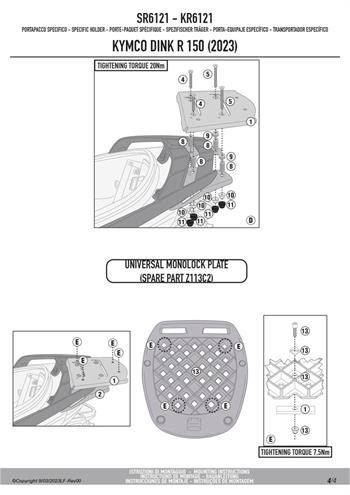 SUPPORTO BAULETTO KYMCO DINK NEW'23 125/150