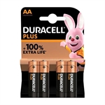 BATTERIA AA STILO DURACELL PLUS100 BLISTER 4 Pezzi