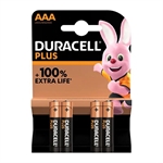 BATTERIA AAA MINISTILO DURACELL PLUS100 LISTER 4 Pezzi