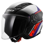 CASCO LS2 OF616 MOD.AIRFLOW2 BLU-BIANCO-ROSSO  ECE22.06