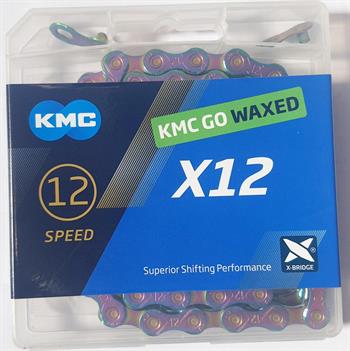 CATENA KMC 12V X12 WAXED 126 MAGLIE BLUE IRIDESCENTE
