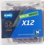CATENA KMC 12V X12 WAXED 126 MAGLIE BLUE IRIDESCENTE