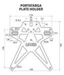 PORTATARGA MOTO ATTACCO SOTTOCODA REGOLABILE MOD.AERO-X EVO3