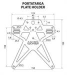 PORTATARGA MOTO ATTACCO SOTTOCODA REGOLABILE MOD.AERO-X EVO6