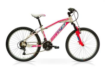 CICLO 24 MTB MUD 18V BIANCO FUXIA