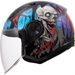 CASCO LS2 OF616 MOD.AIRFLOW2 ZOMBIE BLACK/RED/BLU ECE22.06