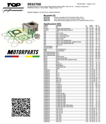 CILINDRO S/TESTA D.52 EVOK YAMAHA XMAX 125-WR125-YZF125R-MT