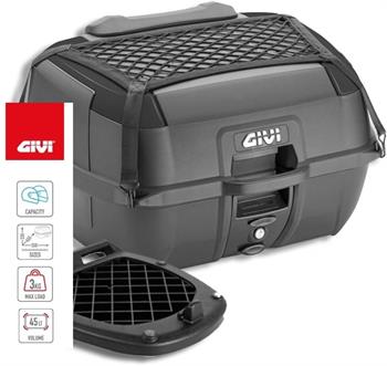 BAULETTO GIVI 45LT NEROTECH BLACK CON SCHIENALINO E PIASTRA