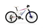 CICLO MTB 24 OKAAM DISK 8V MONOCORONA BIANCO FUXIA