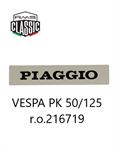 TARGHETTA PIAGGIO PICCOLA ALL. VESPA PK 100S r.o 216719
