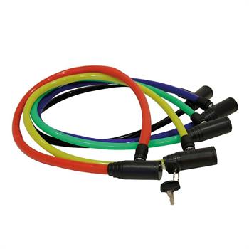 LUCCHETTO A CAVO DIAMETRO 6mm LUNGHEZZA 650mm COLORI ASSORT.