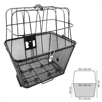 CESTINO ANTERIORE PER ANIMALI SGANCIO IN ACCIAIO 39x29x30cm