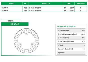 DISCO FRENO POST. YAMAHA X-MAX 125/250 14>17