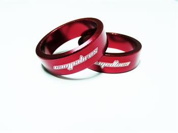 SPESSORI IN ALLUMINIO 10mmX 1-1/8 ROSSI  (2PZ.) CAMPABROS