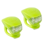 FANALINI COPPIA  ANT/POST 2LED 3FUNZIONI 24GR SILICONE VERDE