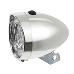 FARO CICLO R. ANTERIORE CROMATO 3 LEDS BATTERIE INCLUSE