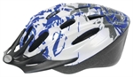 CASCO CICLO 53/57 MIS. M  BIANCO-BLU-ARGENTO