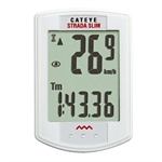 CICLOCOMPUTER CATEYE STRADA SLIM 8 FUNZONI WIRELESS BIANCO
