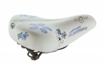 SELLA CITY BIKE  HAPPY FLOWERS SKAY BIANCO SERIGRAFATO