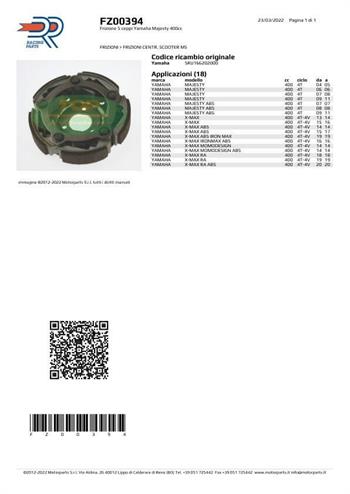 FRIZIONE YAMAHA MAJESTY 400 04>11-X-MAX 400 r.o.34B166200000