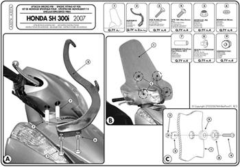 ATTACCHI PARABREZZA HONDA SH 300 07>10