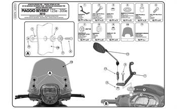 ATTACCHI PARABREZZA PIAGGIO BEVERLY 125 IE/300 IE 2010