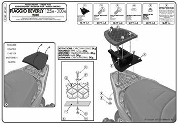 SUPPORTO BAULETTO PIAGGIO BEVERLY 125/300 IE 2010