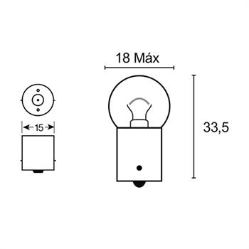LAMPADA 12V-10W SFERA BA15S ARANCIO
