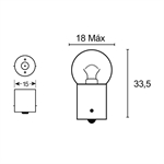 LAMPADA 12V-10W SFERA BA15S ARANCIO