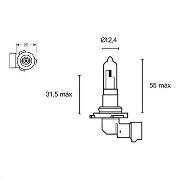 LAMPADA 12V-60W HB3 P20D ALOGENA